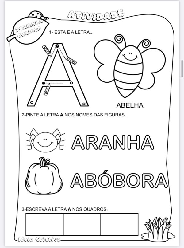 Atividades letras Joaninha Curiosa - Imagem 3