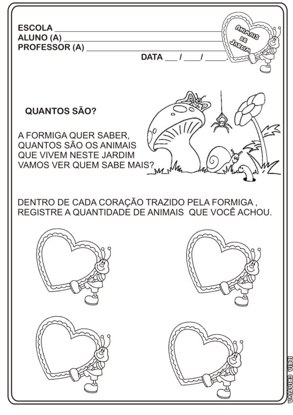 Atividades Educação Infantil Animais de jardim - Imagem 2