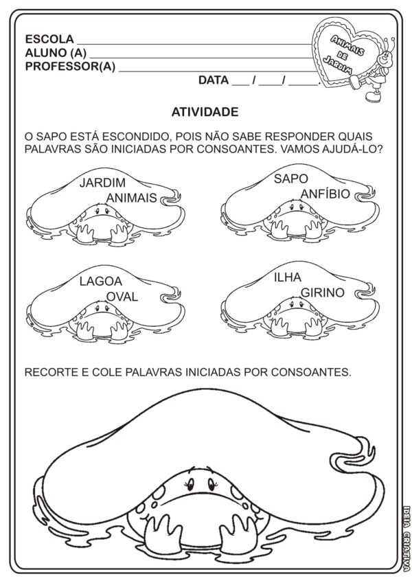 Atividades Educação Infantil Animais de jardim - Imagem 5