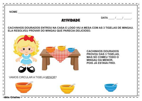 Kit Atividades Cachinhos Dourados os 3 Ursos - Imagem 3