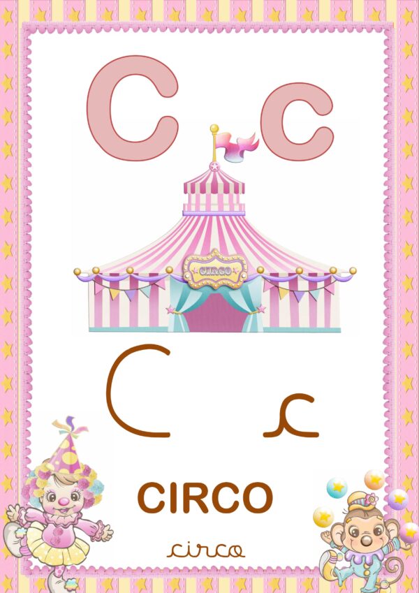 Alfabeto Ilustrado Tema Circo Doce - Imagem 4