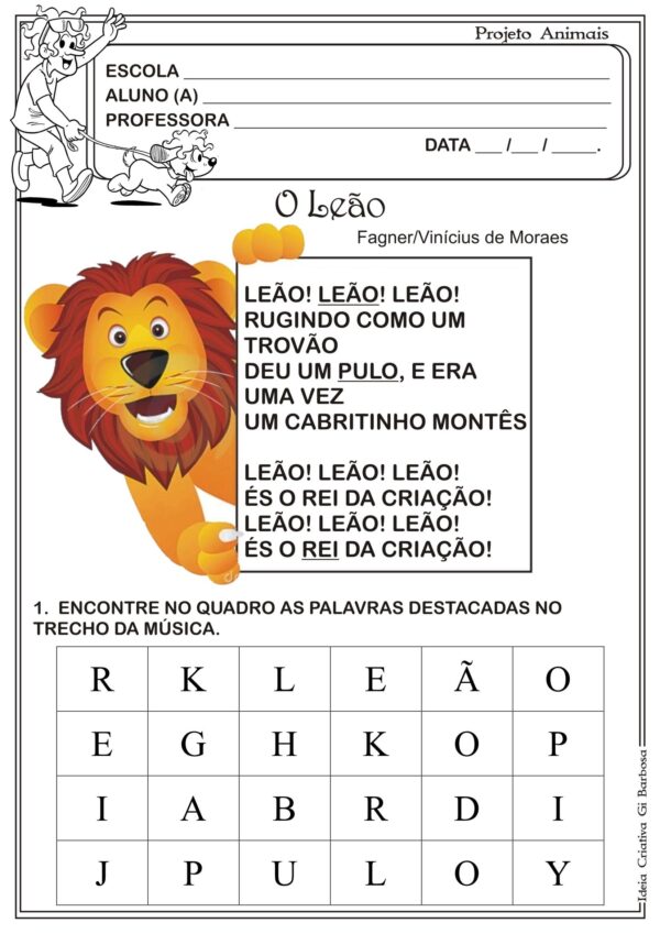 Caderno de Atividades 1° Ano Projeto Animais - Imagem 2